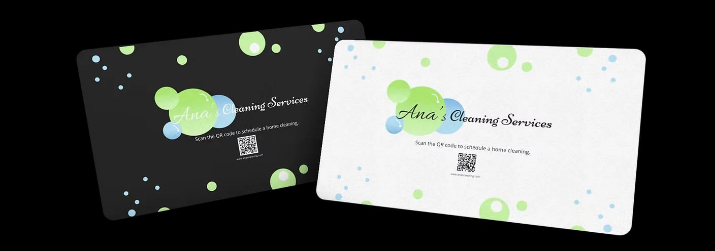 Ana's Cleaning Services gift card mockup featuring elegant design with company branding, perfect for gifting house cleaning services